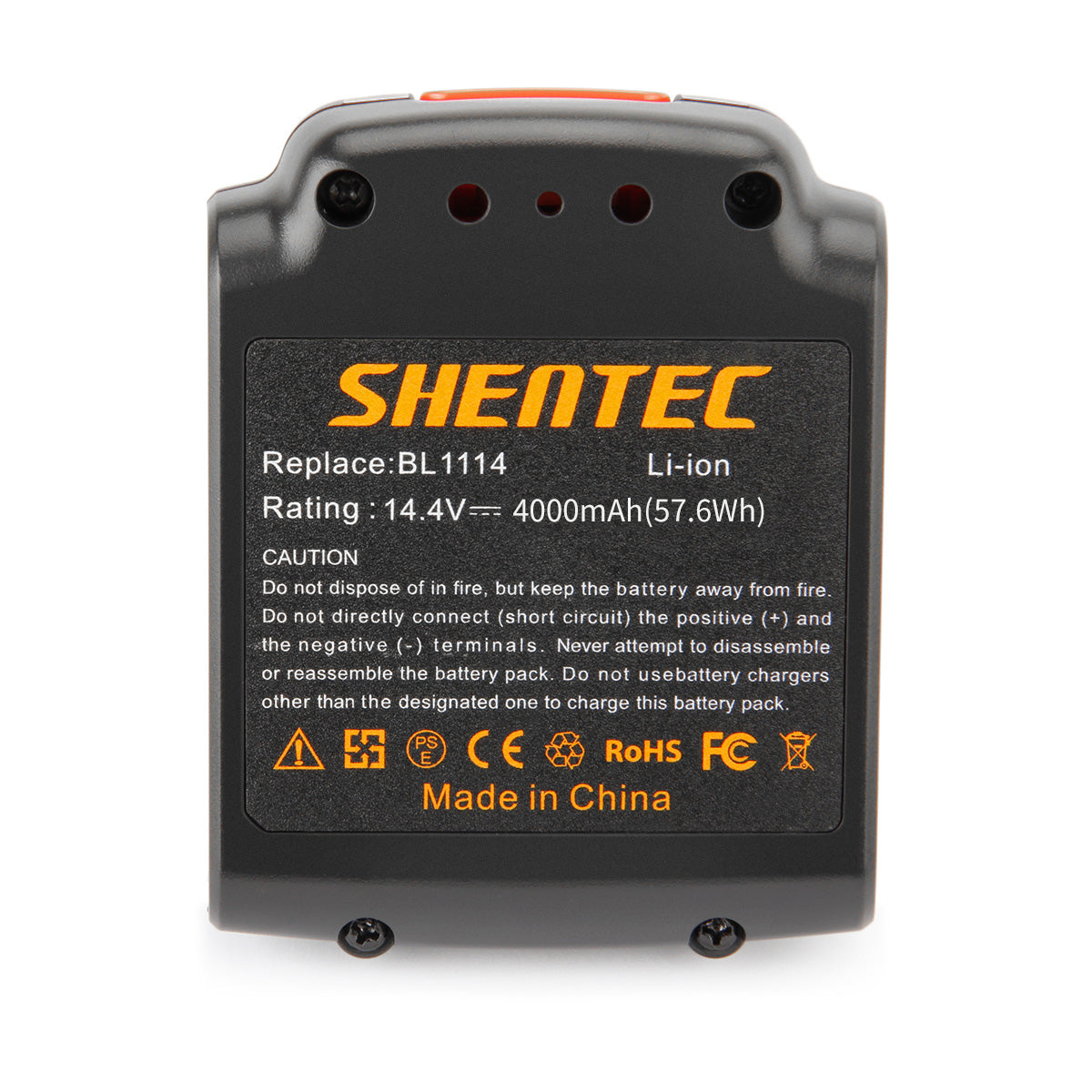 SHENTEC 14.4V 4000mAh Li-ion accu voor Black&Decker BL1114 BL1314 BL1514 LDX116 EPL148