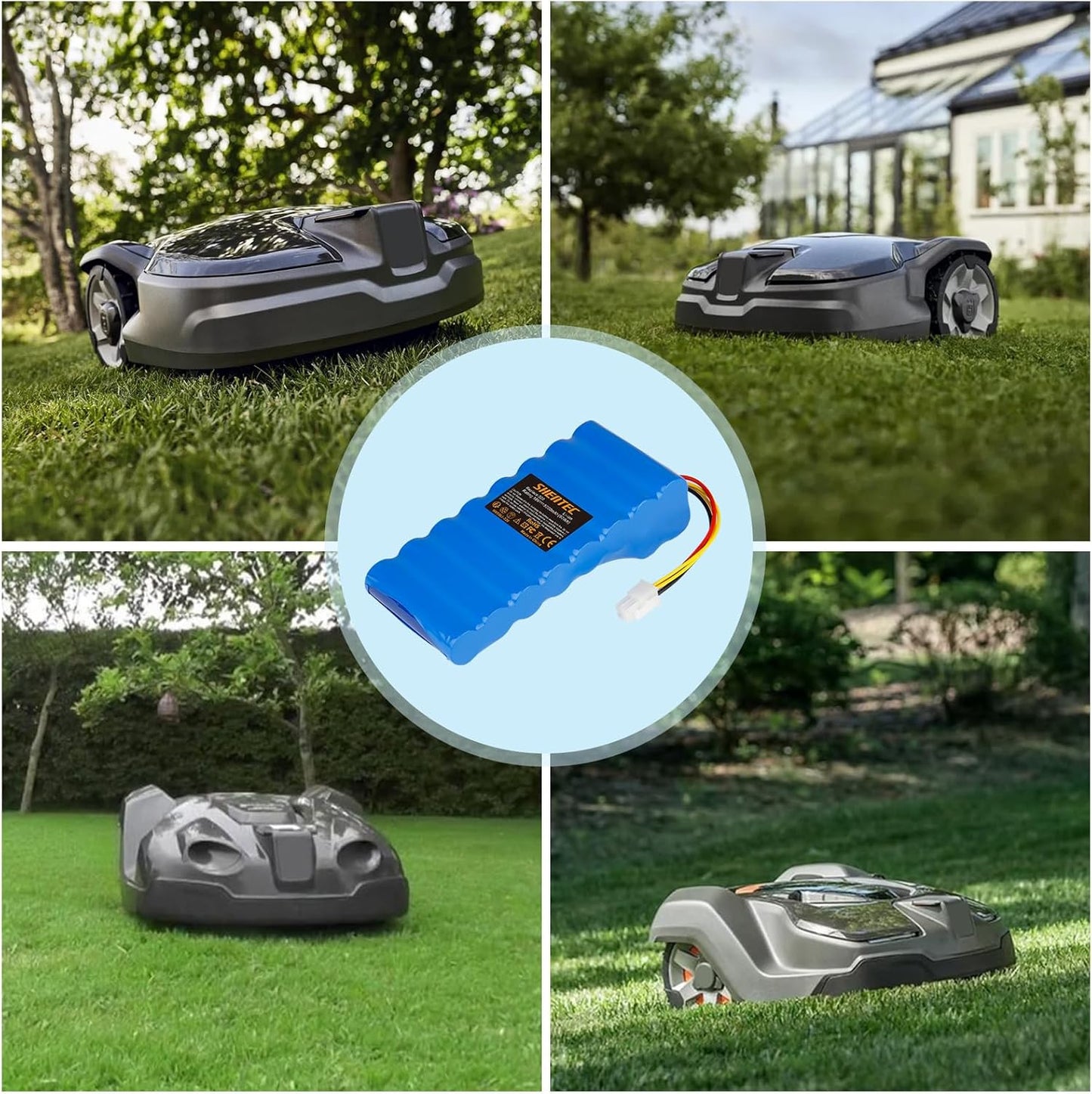 SHENTEC 18V 5000mAh Li-ion batterij voor Husqvarna Automower 320/430X/440/450X/520/550 589 58 52-01/589 58 57-01/588 14 64-01/588 14 64-02