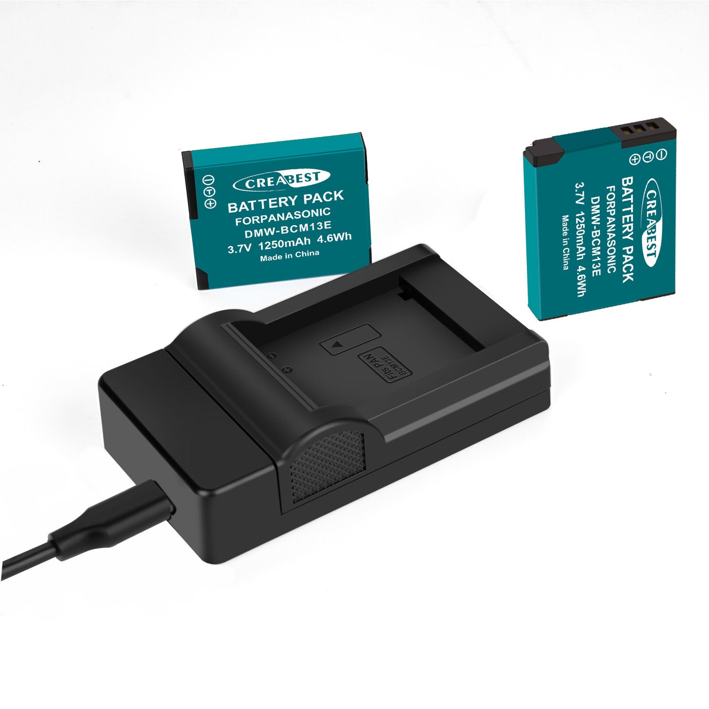 2 Stuks DMW-BCM13 1250mAh Accuoplader Voor Panasonic Lumix DMC-TZ40S ZS50 ZS30W