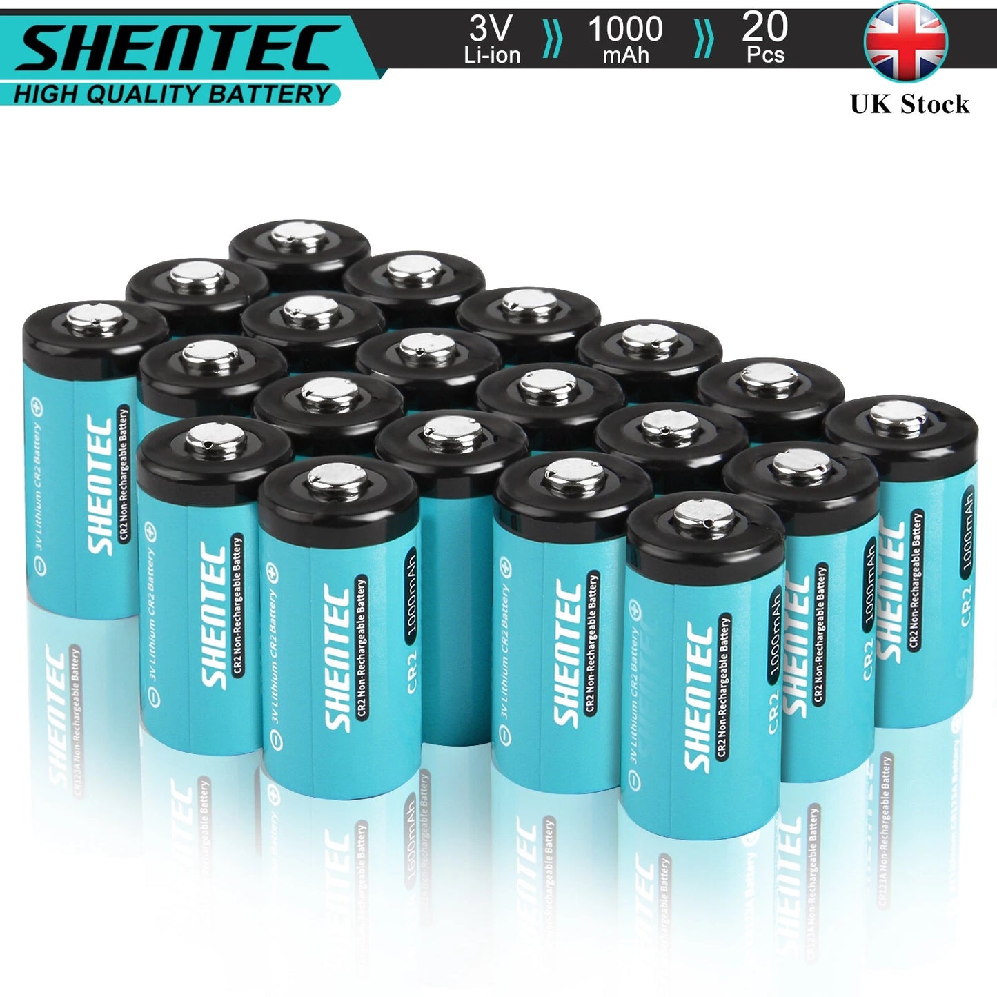 SHENTEC 20Stuks 1000mAh 3Volt CR-2 CR2 Lithiumbatterij Voor DR2R DLCR2 KCR2 CR17355