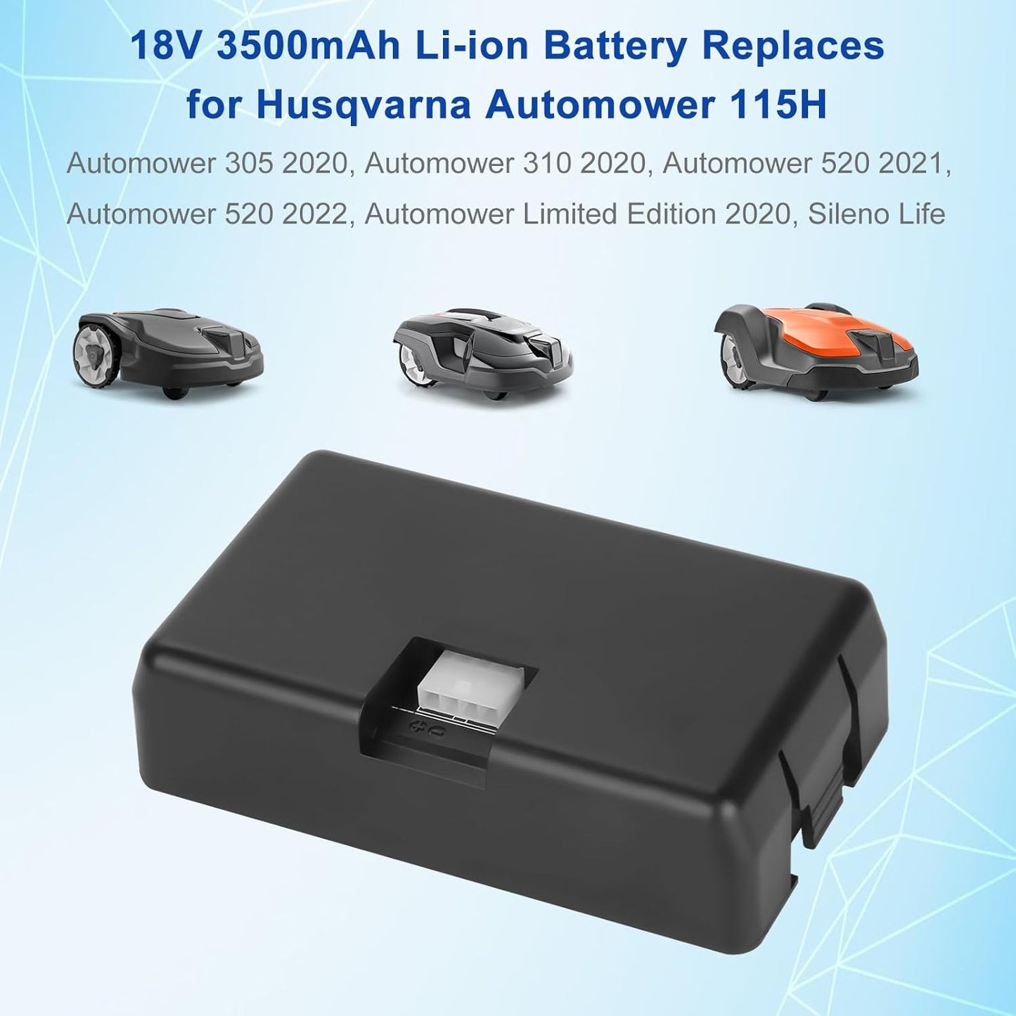 SHENTEC 18V Li-ion vervangingsaccu voor tuingazon Husqvarna Automower 115H 305 2020 310 2020 520 2021 520 2022 Limited Edition 2020