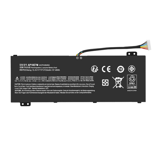57Wh 15.4V Vervangende Batterij AP18E8M E7M 4ICP4/70/88 Voor Acer Nitro 7 AN715-51 AN515-52