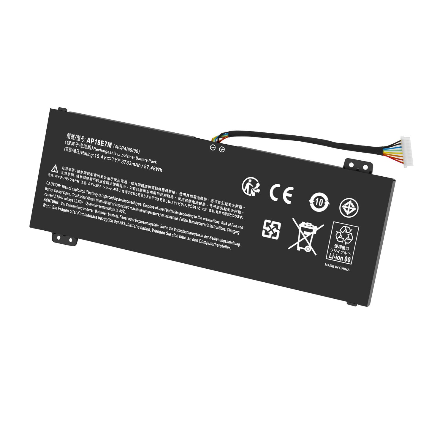 57Wh 15.4V Vervangende Batterij AP18E8M E7M 4ICP4/70/88 Voor Acer Nitro 7 AN715-51 AN515-52
