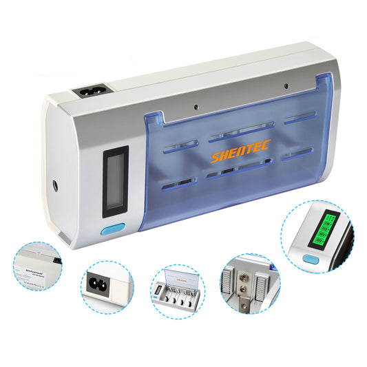 SHENTEC LCD Universele Batterijlader Voor AA AAA C D 9V Ni-MH Ni-Cd Oplaadbare Batterijen