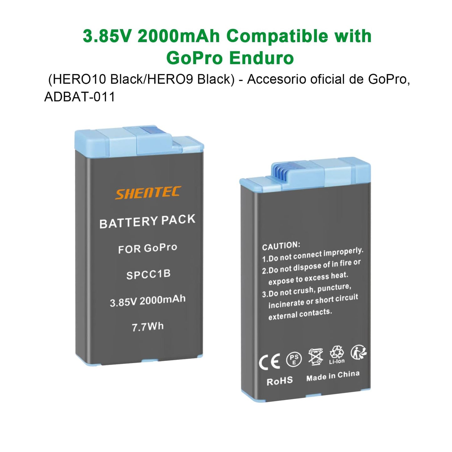 SHENTEC 2X 3.85V Batterij 2.0Ah Voor Insta 360 Ace Pro-001/Ace Pro/Ace + Dubbele Oplader