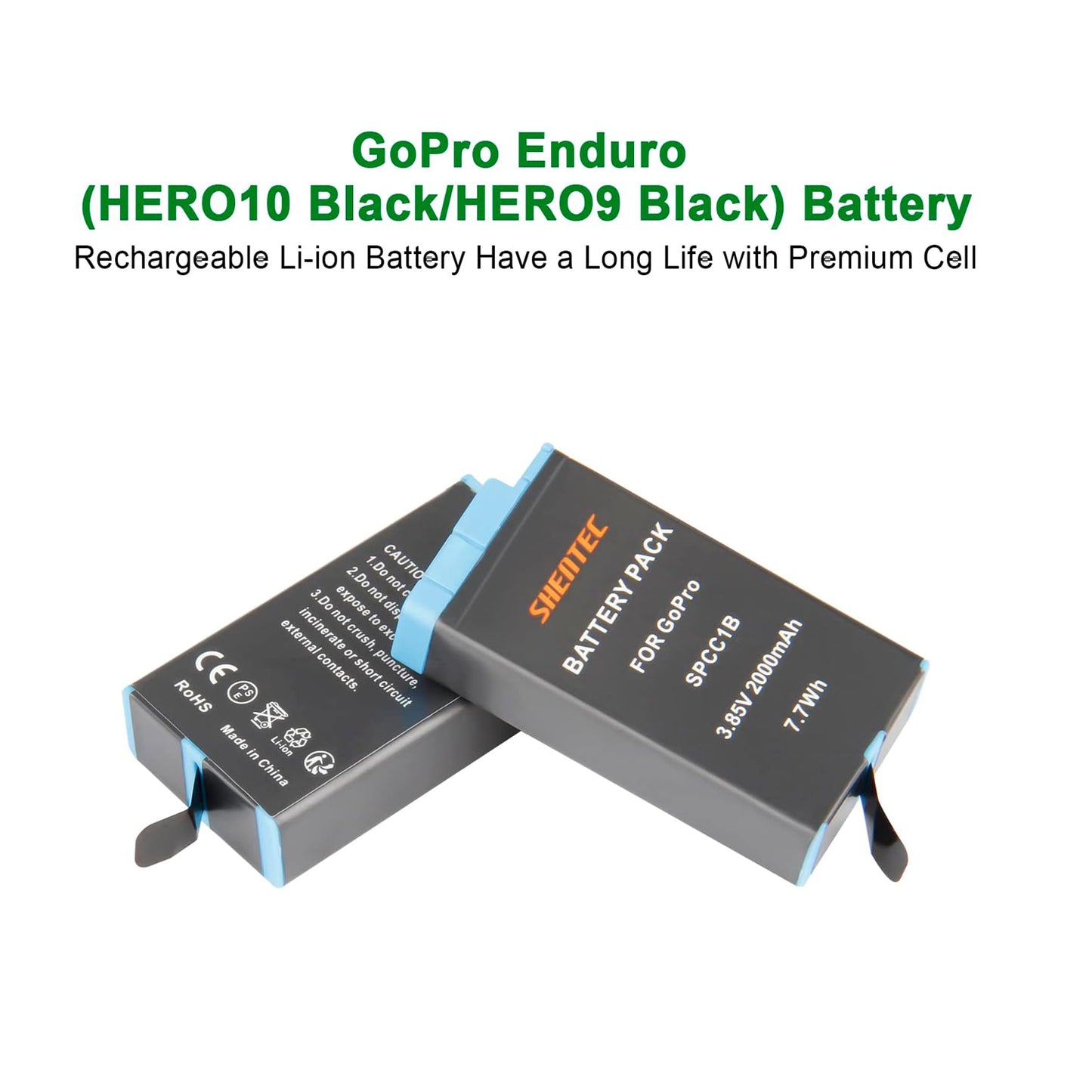 SHENTEC 2X 3.85V Batterij 2.0Ah Voor Insta 360 Ace Pro-001/Ace Pro/Ace + Dubbele Oplader