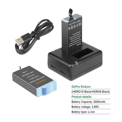 SHENTEC 2X 3.85V Batterij 2.0Ah Voor Insta 360 Ace Pro-001/Ace Pro/Ace + Dubbele Oplader