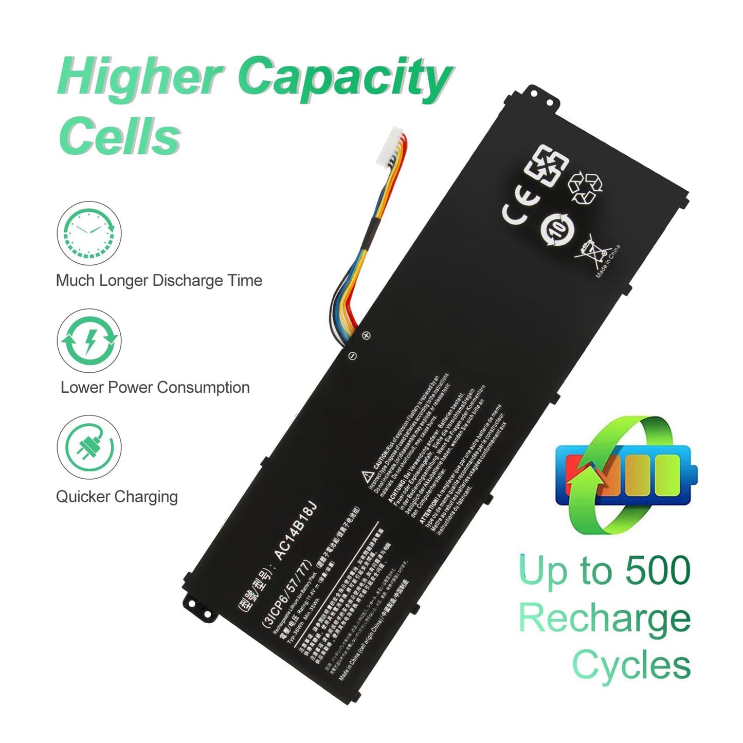 SHENTEC 11.4 V 36Wh batterij voor Acer Aspire AC14B18J AC14B8K AC14B3K