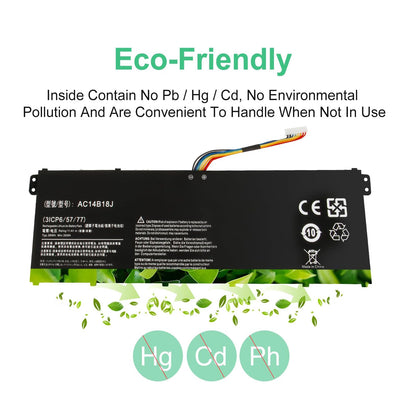SHENTEC 11.4 V 36Wh batterij voor Acer Aspire AC14B18J AC14B8K AC14B3K