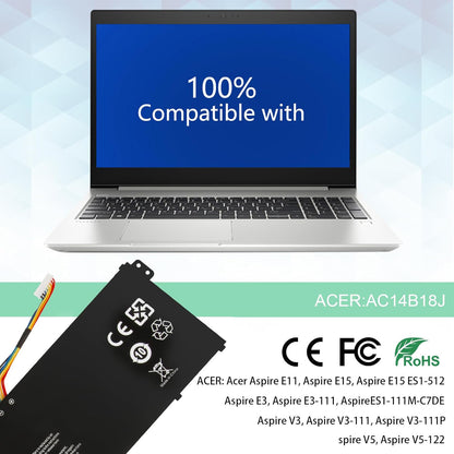 SHENTEC 11.4 V 36Wh batterij voor Acer Aspire AC14B18J AC14B8K AC14B3K