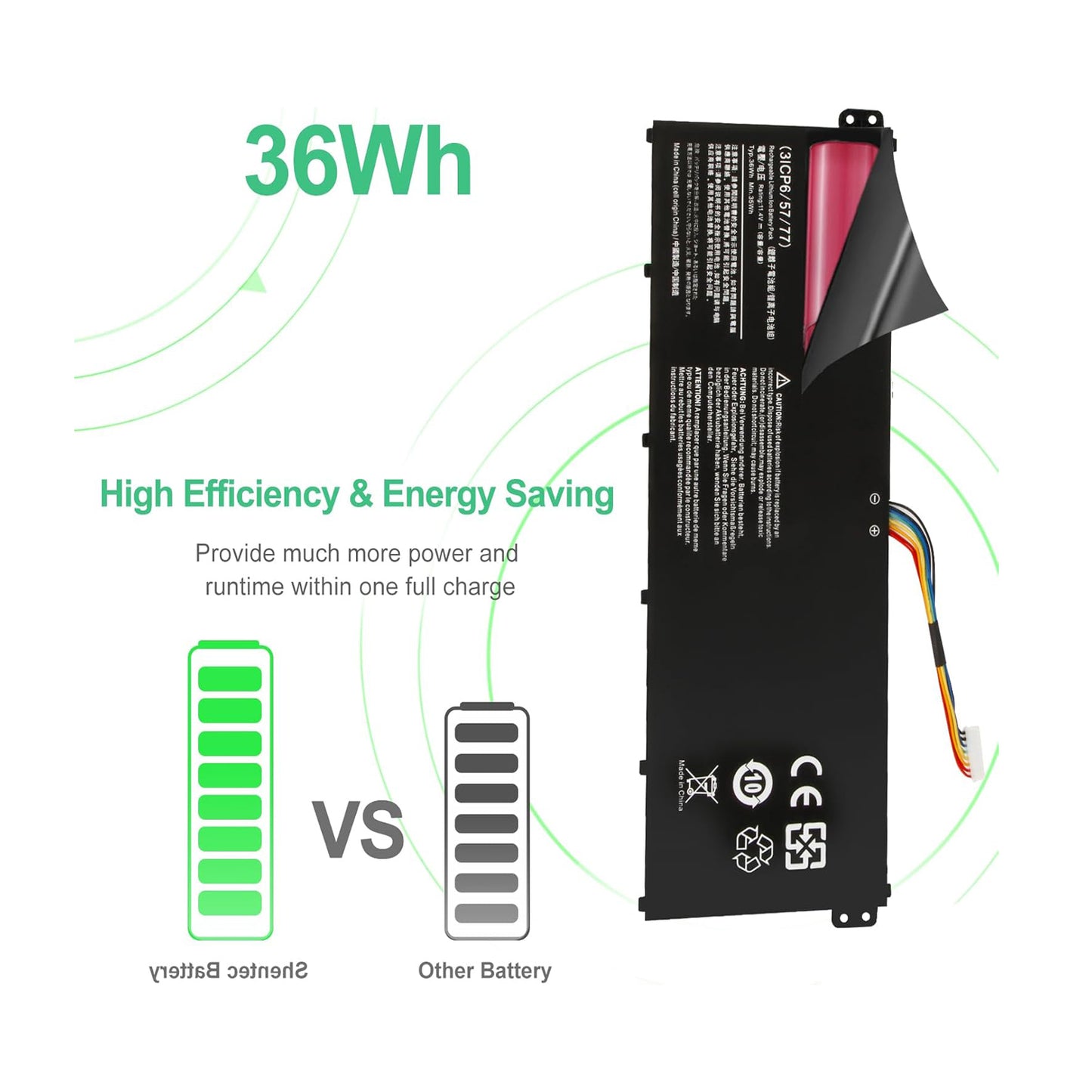 SHENTEC 11.4 V 36Wh batterij voor Acer Aspire AC14B18J AC14B8K AC14B3K