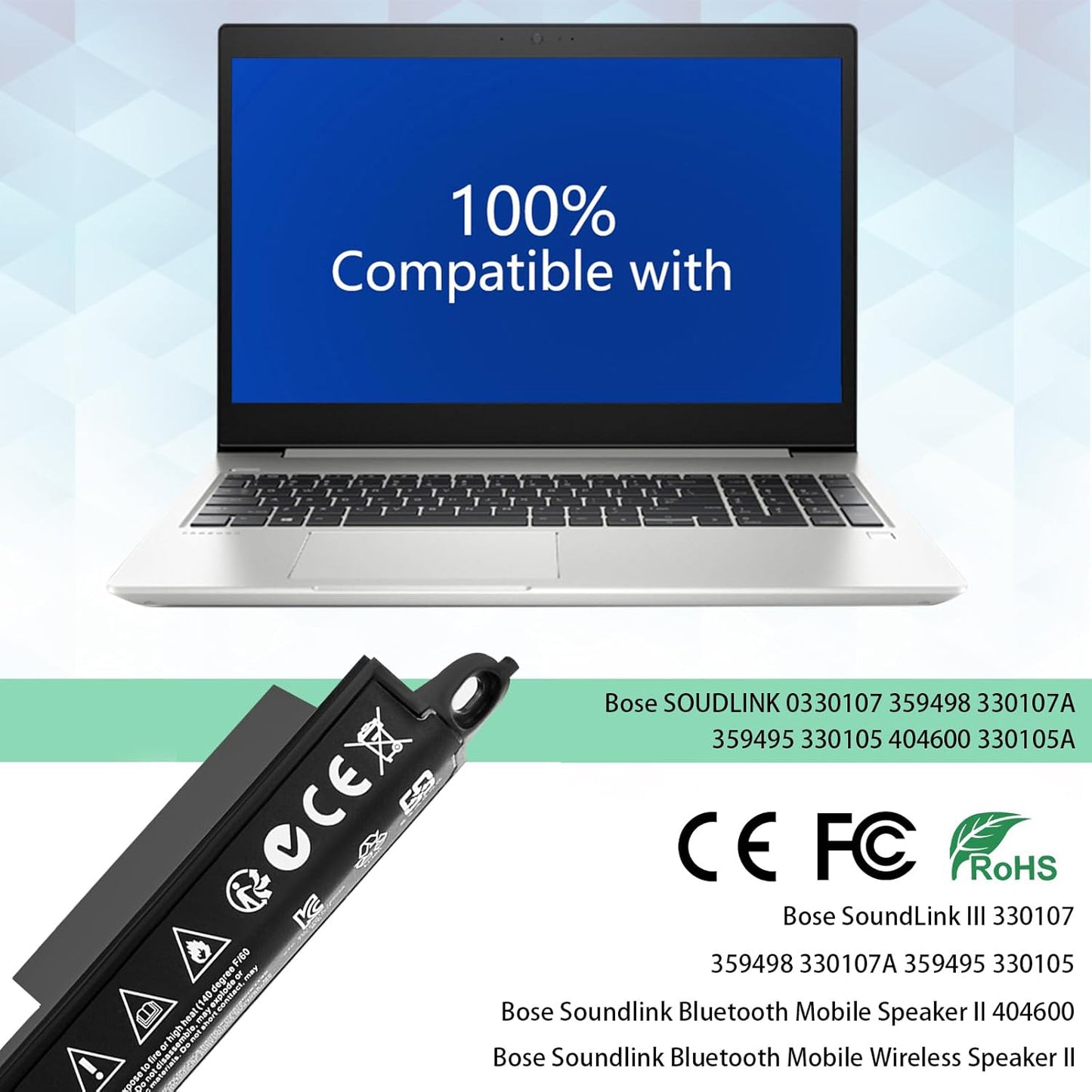 SHENTEC 359495 2600mAh Vervangende accu voor Bose SoundLink III
