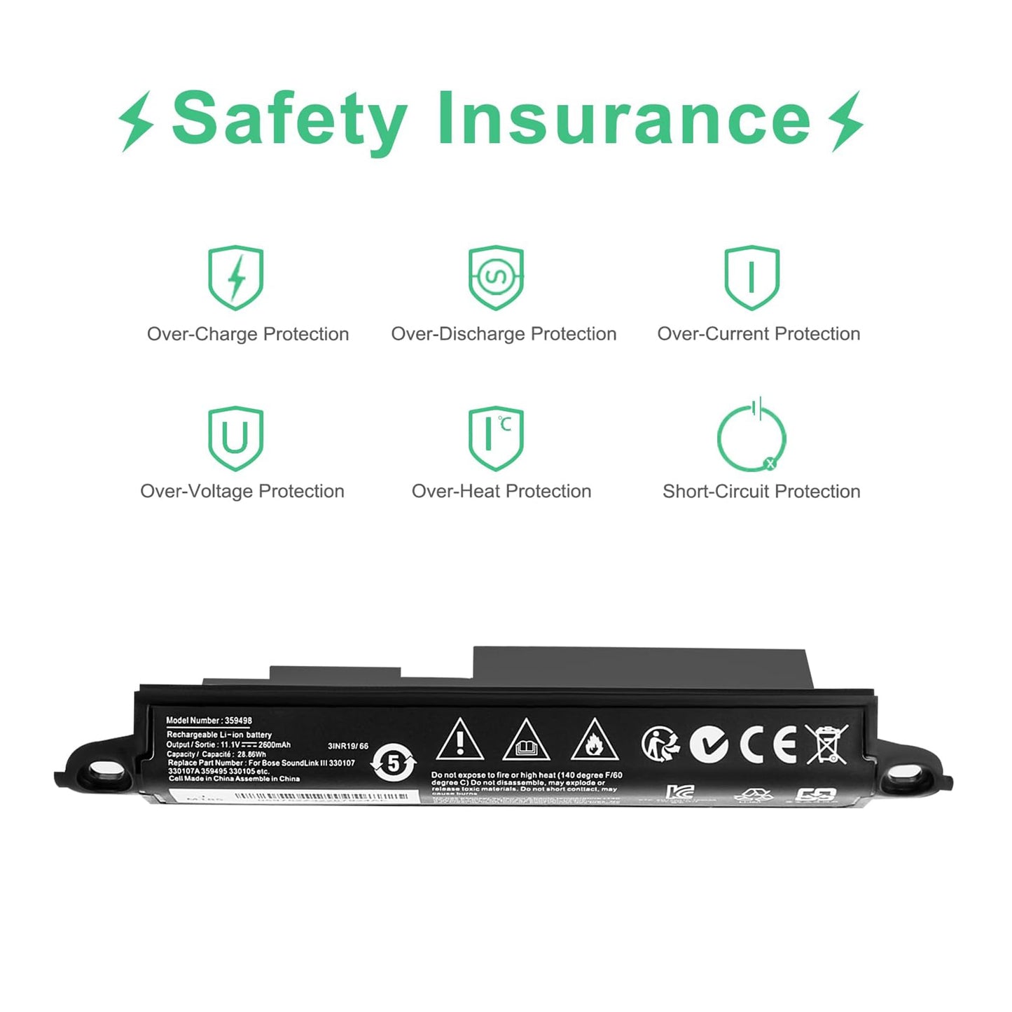 SHENTEC 359495 2600mAh Vervangende accu voor Bose SoundLink III