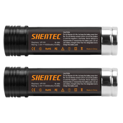 SHENTEC 2X 3.6V 3600mAh Ni-MH accu voor Black&Decker VP100 VP130K VP368 VP940 VP110 VP143