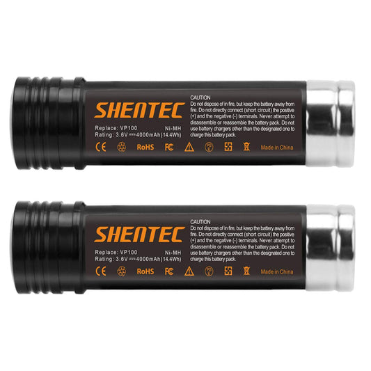 SHENTEC 2X 3.6V 3600mAh Ni-MH accu voor Black&Decker VP100 VP130K VP368 VP940 VP110 VP143