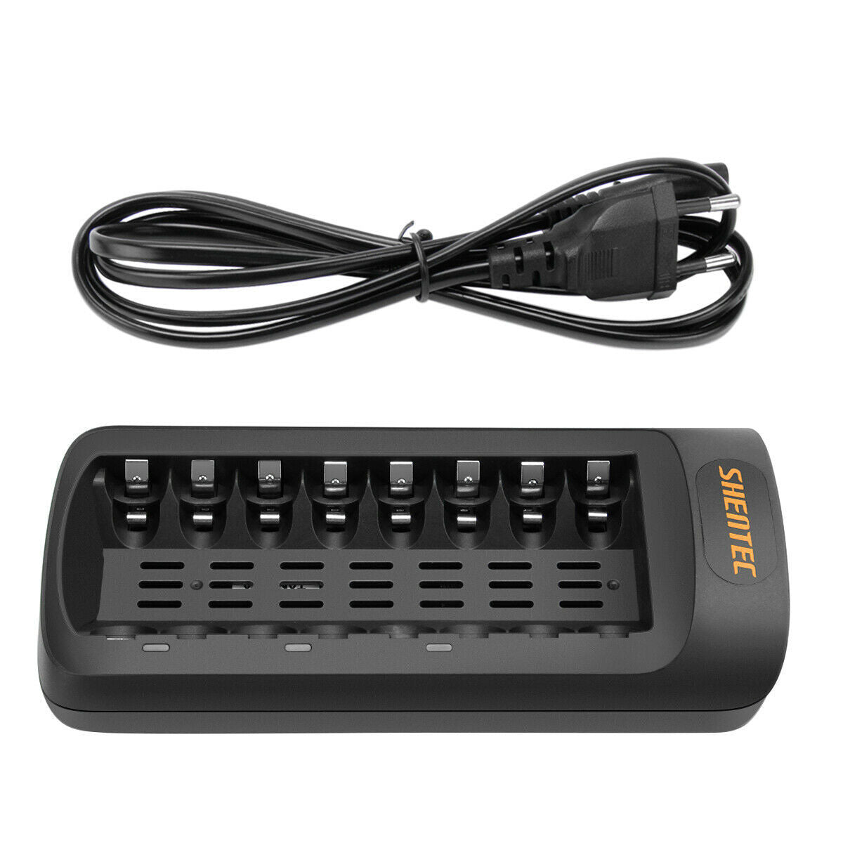 SHENTEC Intelligente LED-oplader voor 8 AA/AAA Ni-MH/Ni-Cd oplaadbare batterijen