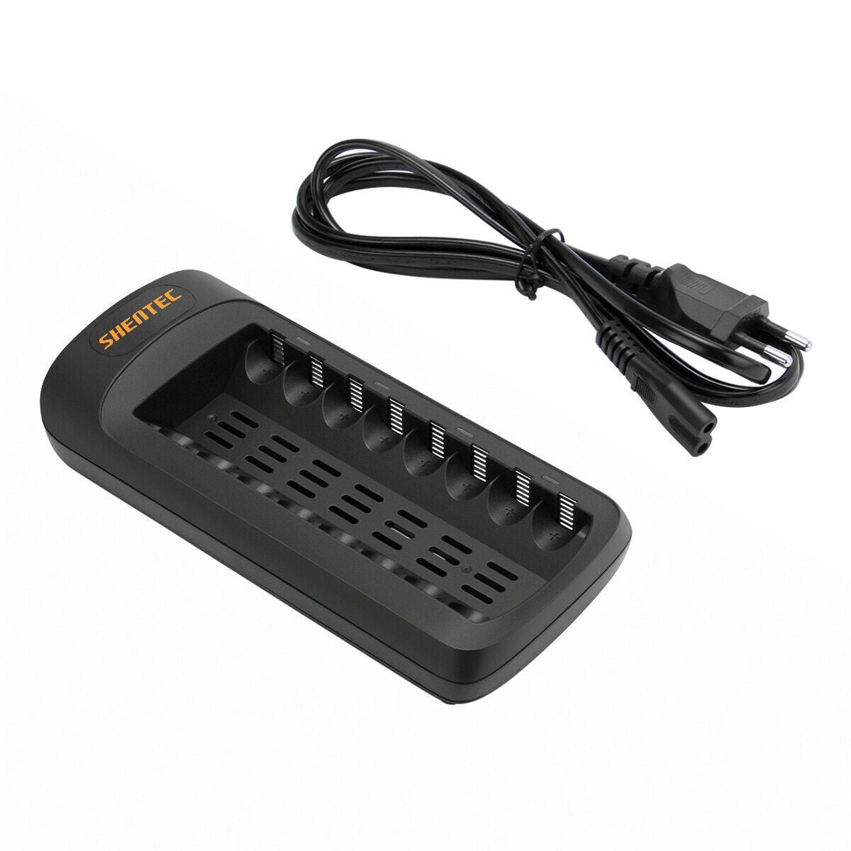 SHENTEC Intelligente LED-oplader voor 8 AA/AAA Ni-MH/Ni-Cd oplaadbare batterijen