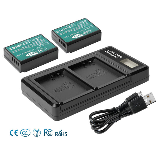 2x LP-E10 Accu & Lader Voor Canon Rebel T3 T5 Kiss X50 EOS 1200D 1300D 2000D