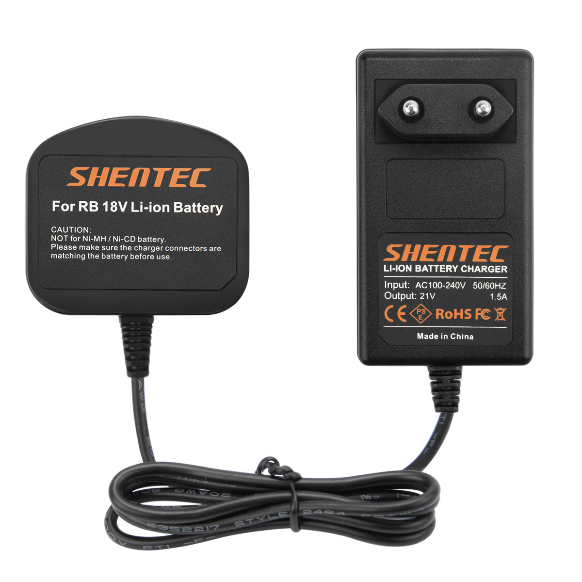 SHENTEC 18V acculader voor RYOBI BPL18151/P105/P106/P108/P102/CMD-1802/CMI-1802