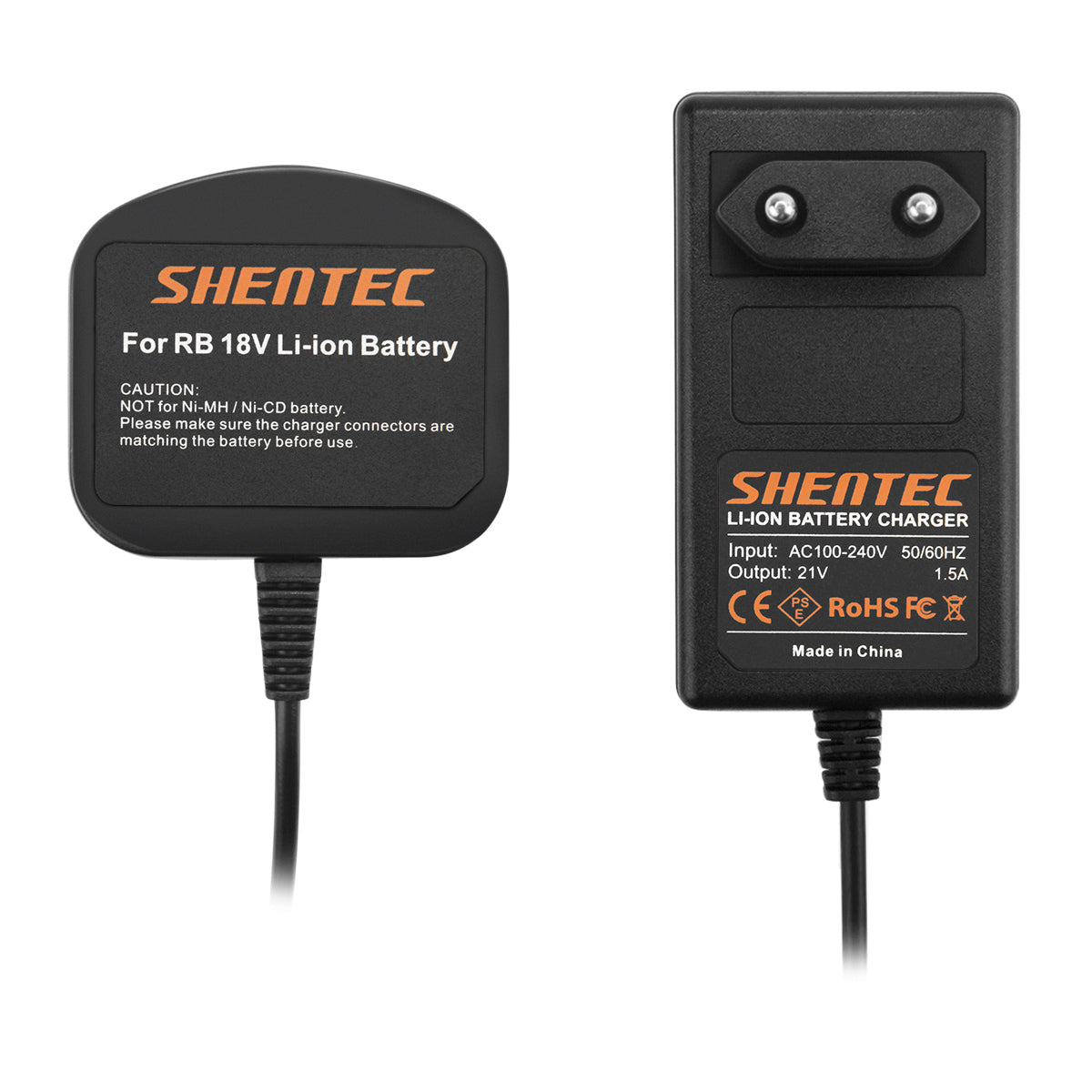 SHENTEC 18V acculader voor RYOBI BPL18151/P105/P106/P108/P102/CMD-1802/CMI-1802
