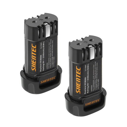 SHENTEC 2X 2000mAh 8V Li-ion-accu voor Dewalt DCB080 DW4390 DCF680N2 DCF680G2 DCL023