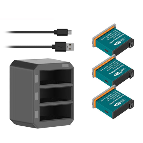 3x 1350mAh Batterij + 3-Kanaals Snelader USB voor DJI Osmo AB1 P01 PT1 Action