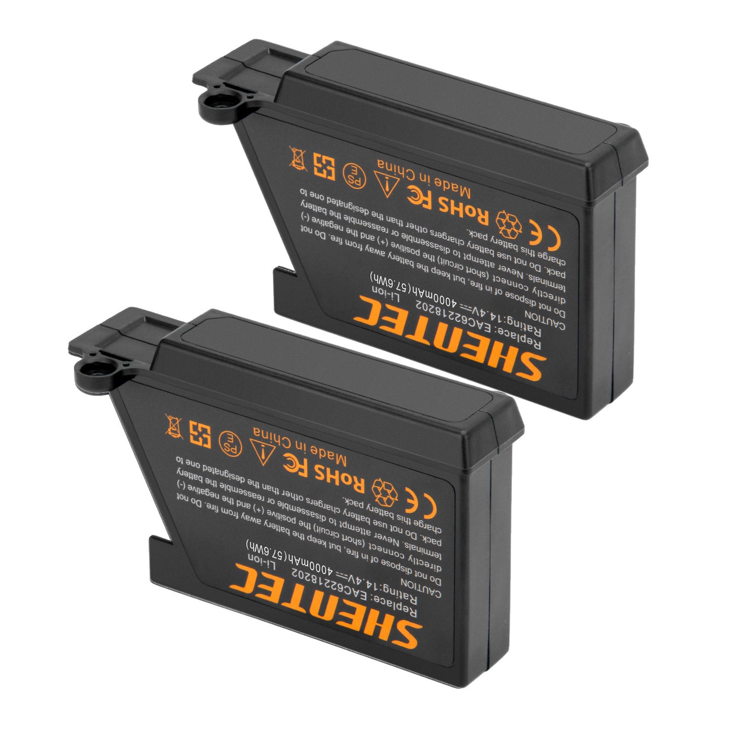 SHENTEC 2X 14.4V 4.0Ah LI-ION ACCU VOOR LG EAC60766104 EAC60766105 EAC60766101 VR1012W