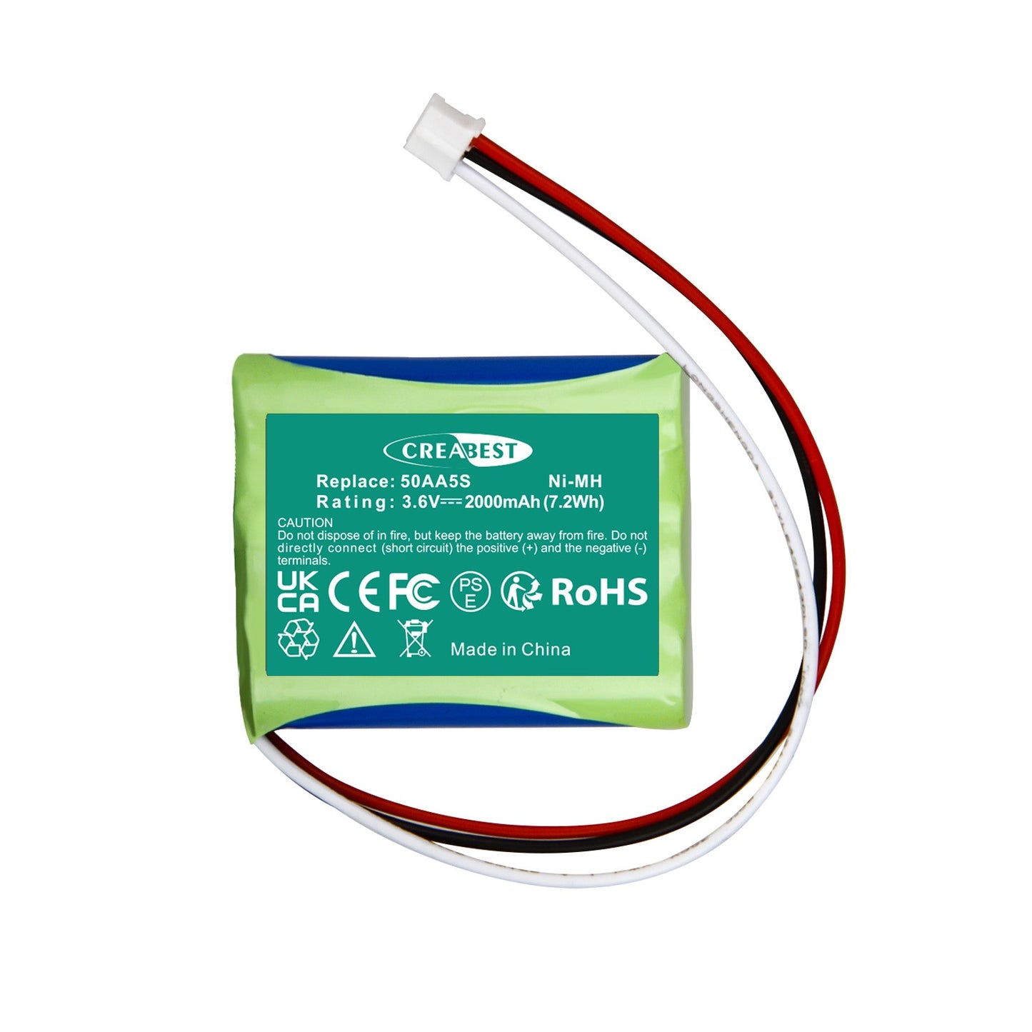 3.6V 2000mAh Ni-MH Vervangingsbatterij voor Tonies Toniebox Musicbox Soundbox 50AA5S