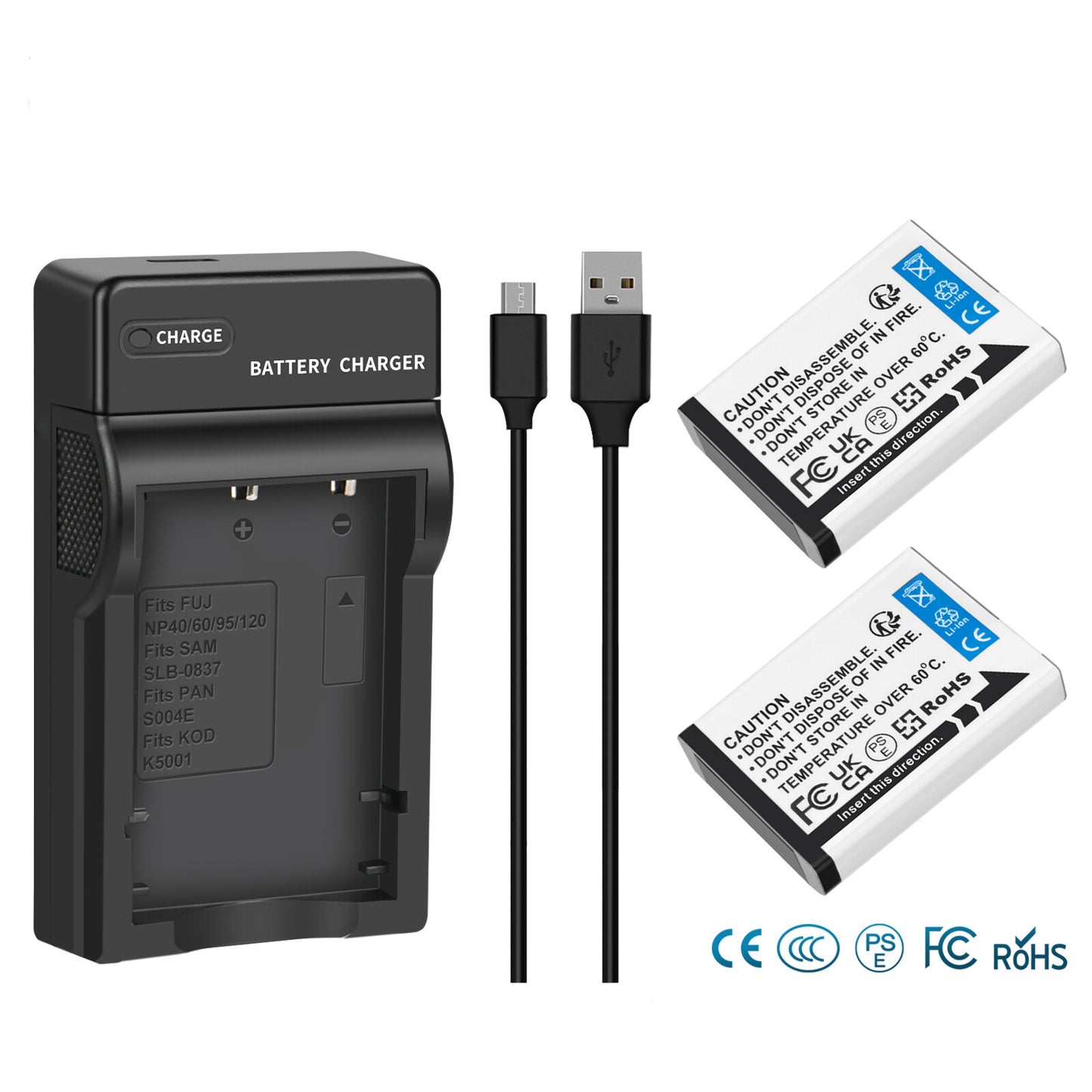 2x NP-95 NP95 3.7V Accu+Lader voor Fujifilm Finepix F30 F31 F31fd X100 X100s