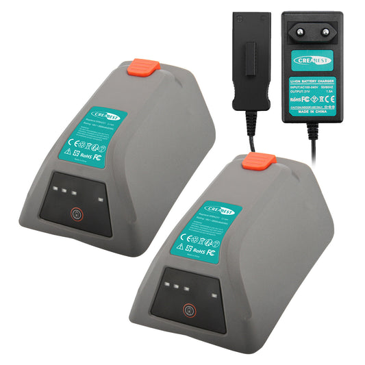 2x 3500mAh accu & lader voor Gardena 18V 8025-20 Comfort wandgemonteerde slangenbox 35 008A231