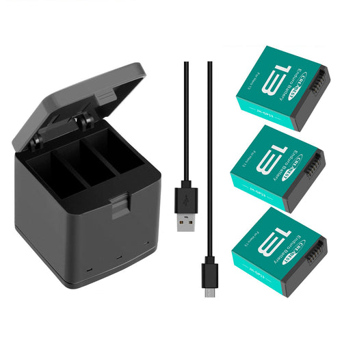 3x JH-GP13 Enduro-accu + 3-kanaals oplader, opbergdoos voor GoPro Hero 13