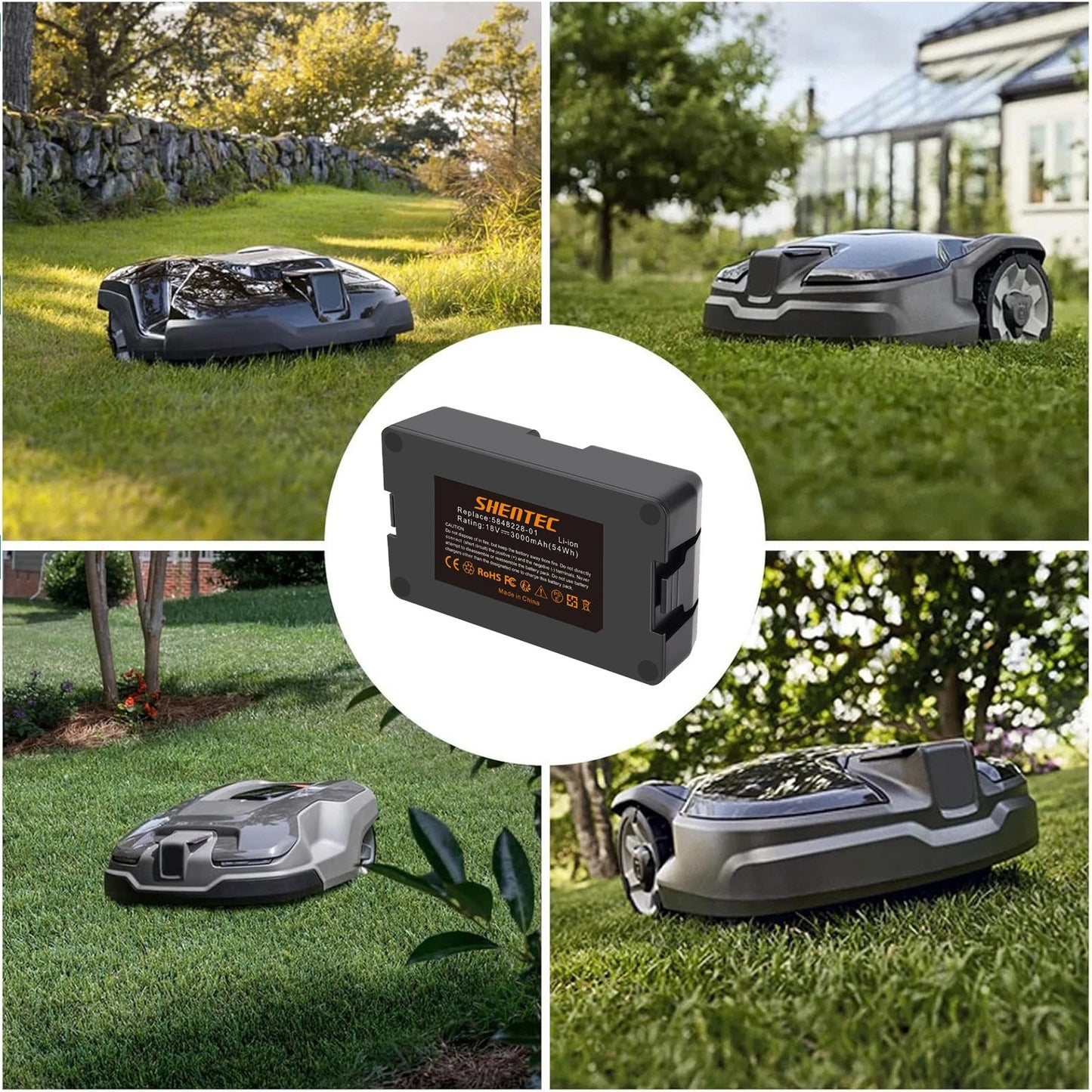 SHENTEC 3500mAH 18V Li-Ion batterij voor Gardena Sileno 2020 City 2018 Sileno+R100L