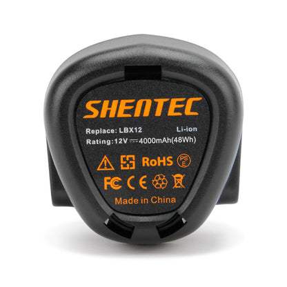 SHENTEC 4.0Ah 10.8V Li-ion Batterij voor Black Decker LB12 LBX12 BL1310 BL1110 GKC108 EGBL108