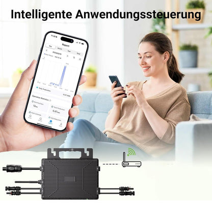 Balcony Power Station 800W flexibele zonnekit met 4 x 200 W flexibele zonnepanelen en omvormer 800 W, plug-and-play met 5 m AC-kabel