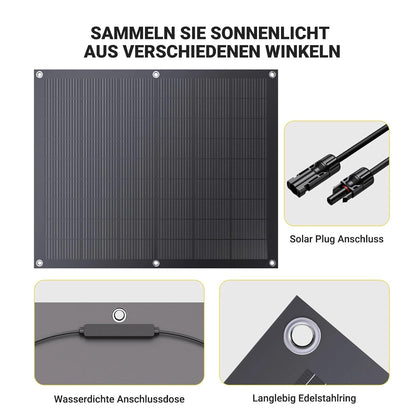 Balcony Power Station 800W flexibele zonnekit met 4 x 200 W flexibele zonnepanelen en omvormer 800 W, plug-and-play met 5 m AC-kabel