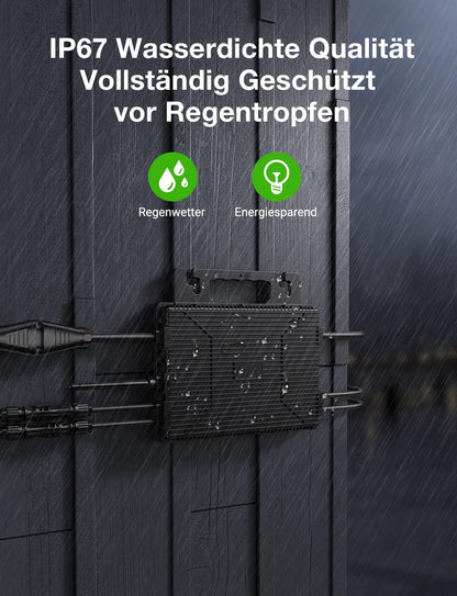 Micro-omvormer 800W, omvormer voor balkoncentrale met WiFi, Plug & Play, appbediening, 5 m AC-kabel, PV-omvormer