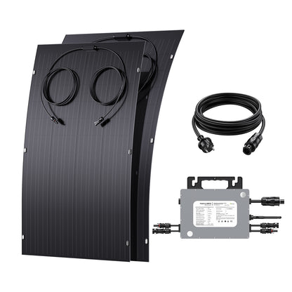 240W Flexibele Zonnepaneelset, 2 x 120 W flexibele zonnecellenmodule, IP67 voor balkon, camper, auto, schuur, dak, boot, off-grid