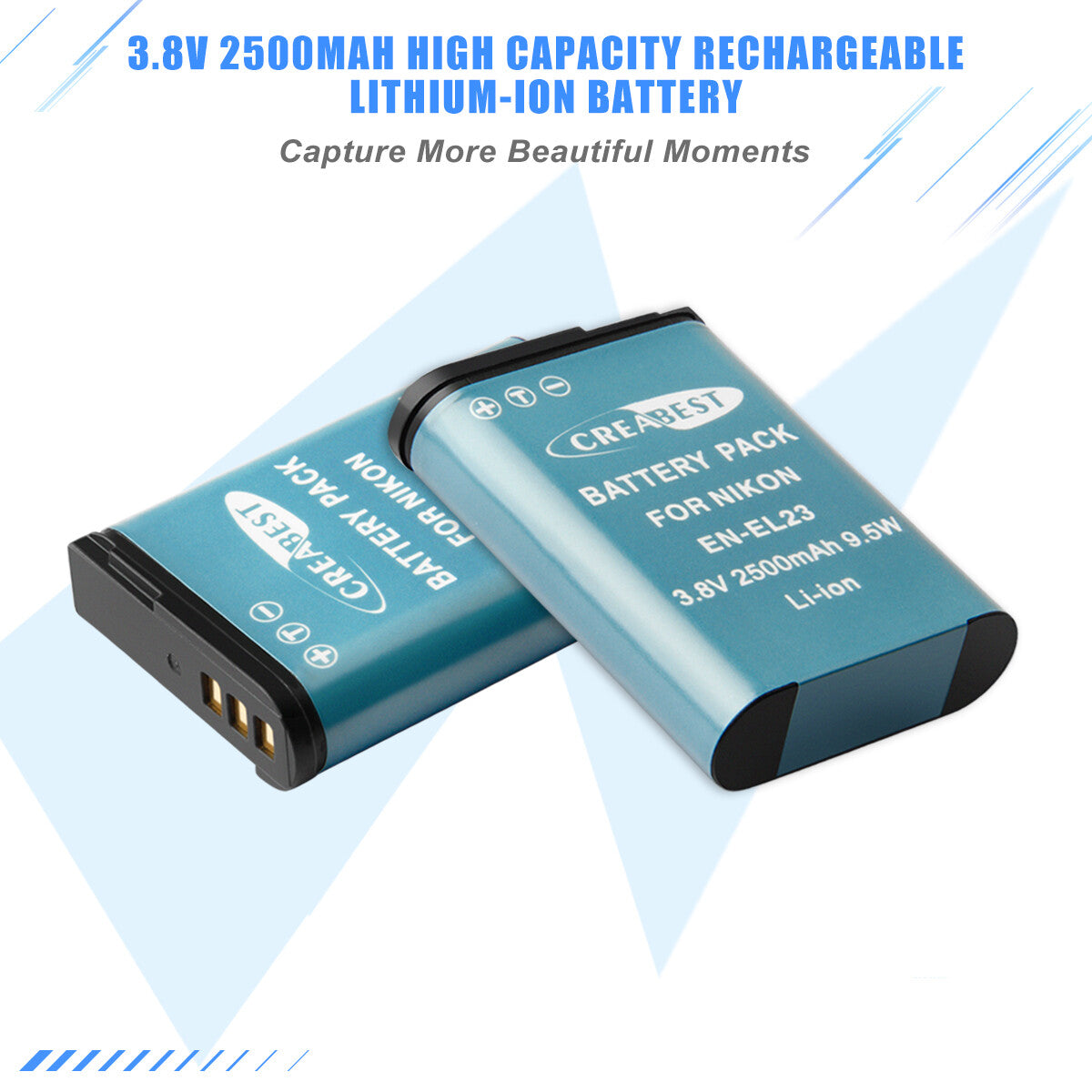 2X EN-EL23 Batterij &Lader Voor Nikon Coolpix P900 S810c B700 P600 P610 P610s