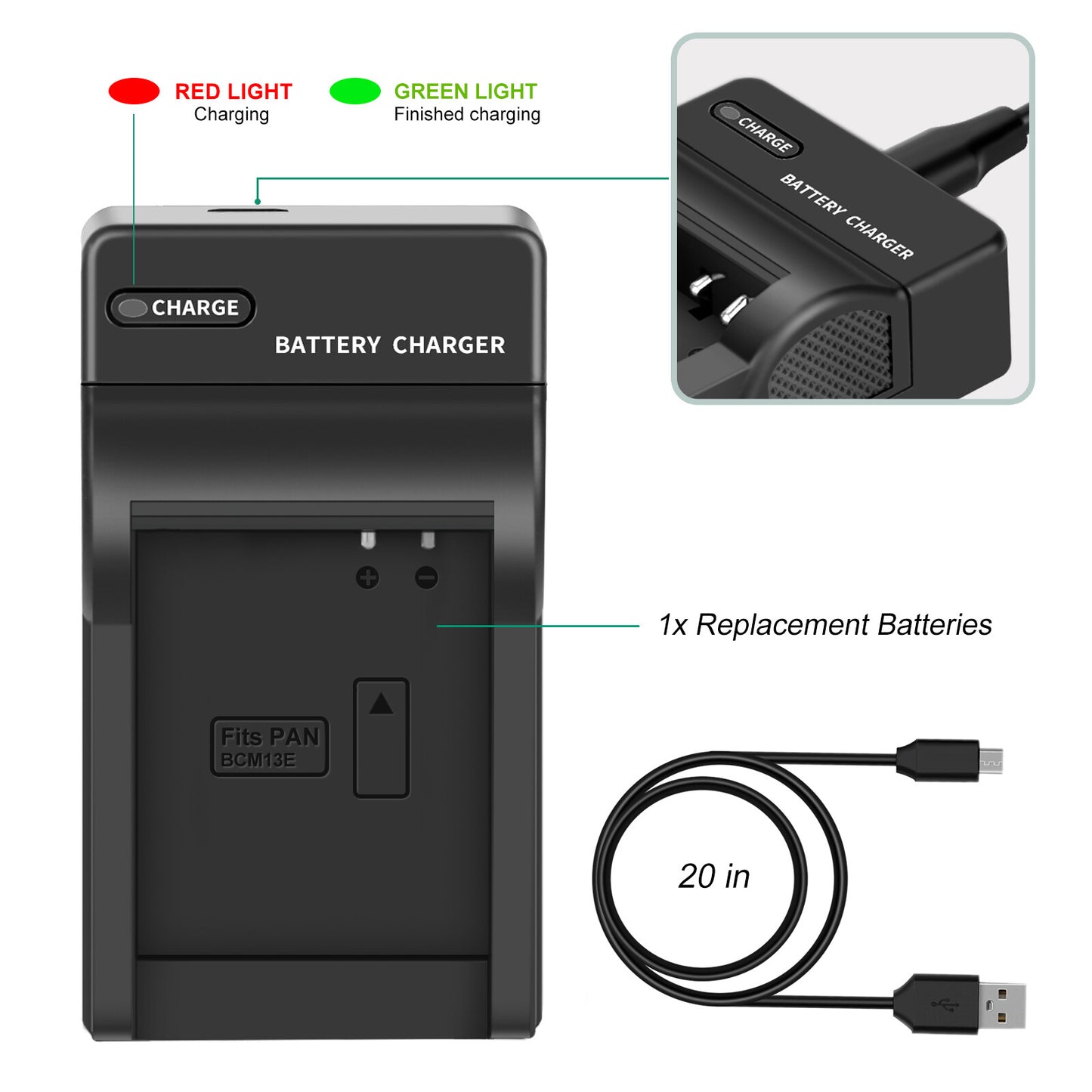 2 Stuks DMW-BCM13 1250mAh Accuoplader Voor Panasonic Lumix DMC-TZ40S ZS50 ZS30W