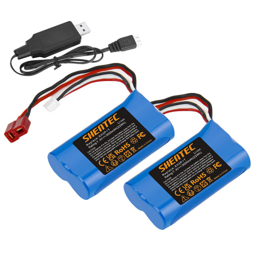 SHENTEC 7.4V 3.0Ah Li-ion-accu XH3P+T Plug voor WLtoys 12401 12402 12403 RC-auto