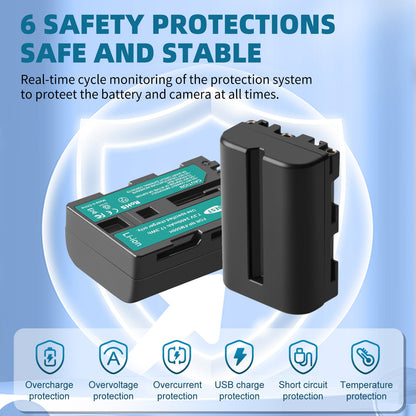 SHENTEC 2x batterij NP-FM500H + oplader voor Sony Alpha DSLR/SLT A57 A68 A58 A300K/N A100