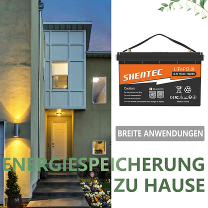 SHENTEC 12/24V 100/150/200/300Ah LiFePO4-accu met BMS voor zonneboot, off-grid RV