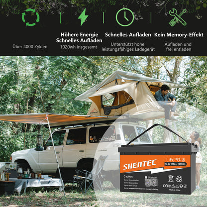 SHENTEC 12/24V 100/150/200/300Ah LiFePO4-accu met BMS voor zonneboot, off-grid RV