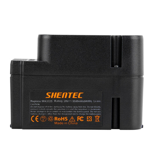 SHENTEC 28V 3.0AH LI-ION BATTERIJ VOOR WORX WA3225 WA3565 LANDROID M800 WG790E WG754E