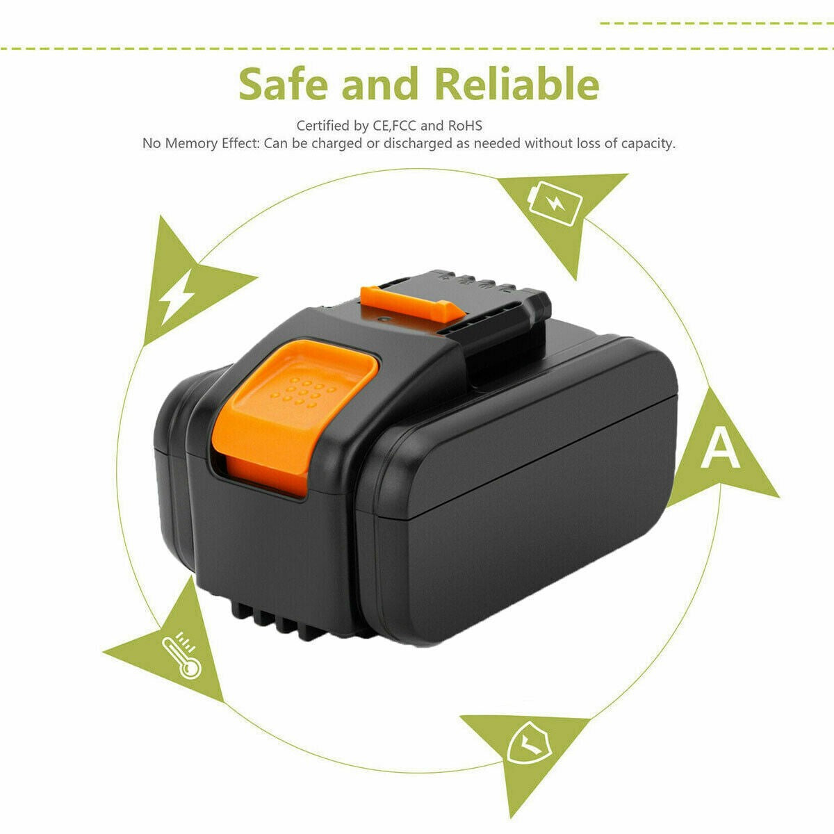 SHENTEC 20V 6000mAh Vervangende accu voor Worx WA3551.1 WX170 WX372 WX390 WA3516 WA3549.1